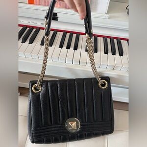 Kate Spade Black Quilted Shoulder Bag with Gold Chain